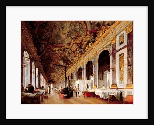 The Hall of Mirrors at Versailles used as Military Hospital for Tending Wounded Prussians in 1871 by Victor Buchereau