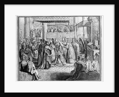 Consecration and Coronation of Henri IV at the Chartres Cathedral on the 27th January 1594, late 16th century by French School