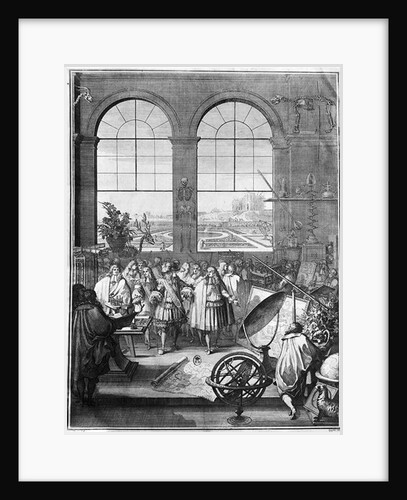Louis XIV and his Entourage visiting the Royal Academy of Sciences, after 1665 by Sebastien I Le Clerc