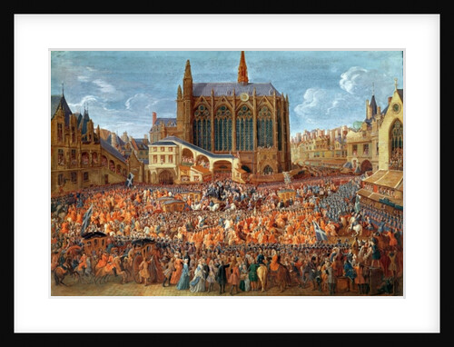 The Departure of Louis XV from Sainte-Chapelle after the 'lit de justice' which ended the reign of Louis XIV, 12th September 1715, 1735 by Pierre-Denis Martin
