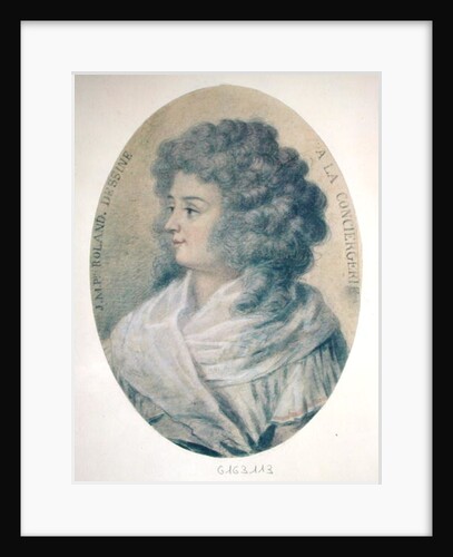 Portrait of Jeanne-Marie Roland de la Platiere at the Conciergerie, 1793 by French School