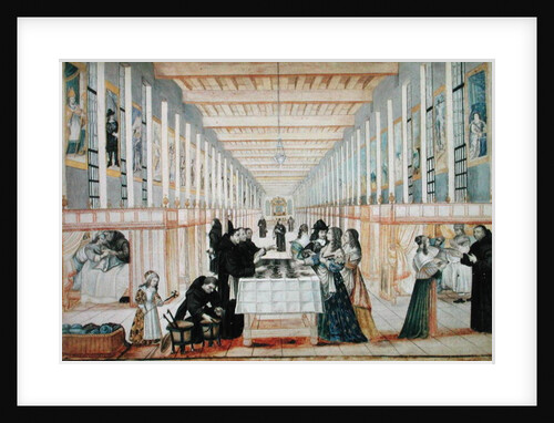 The Infirmary of the Sisters of Charity during a visit of Anne of Austria c.1640 by Abraham Bosse