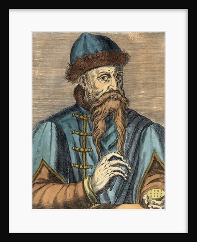 Portrait of Johannes Gutenberg, 1584 by Albrecht Mentz