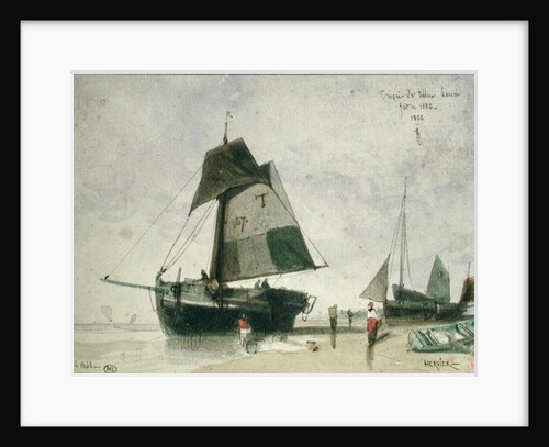 Two Fishing Boats, 1856 by Louis Adolphe Hervier
