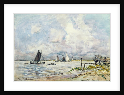 A Landing Stage on the Escaut, 1866 by Johan-Barthold Jongkind