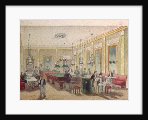 The Billiard Room in a Cafe by French School