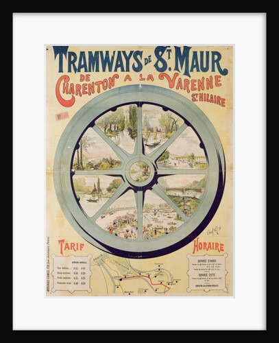 Poster advertising the Tramways de St. Maur from Charenton to La Varenne-Saint-Hilaire, 1894 by French School