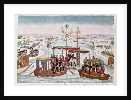 The Meeting between Napoleon I and Tsar Alexander I at Niemen, 25th June 1807 by French School