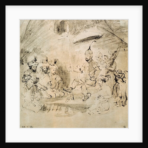 The Emperor Timur on his Throne, after an Indian miniature by Rembrandt Harmensz. van Rijn