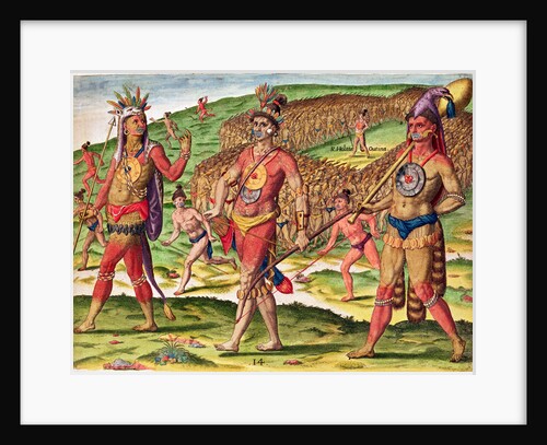 The Soldiers of Outina Marching to Cut their Enemies into Pieces by Jacques (1533-88) (after) Le Moyne