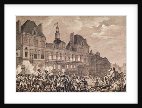 Robespierre, Saint-Just, Couthon and Hanriot Taking Refuge in the Hotel-de-Ville in Paris, 9 Thermidor Year II 1800 by Charles (after) Monnet