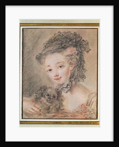 Young Girl with a Small Dog by Francois Boucher