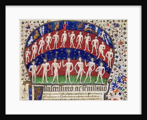 Fol.1 Signs of the zodiac and a group of men by Portuguese School