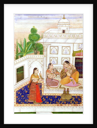 Vilaval Ragini: Woman at her Toilet by Indian School