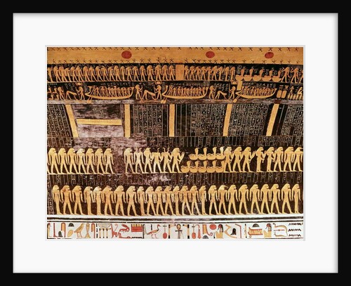 Detail from the Book of the Day from the ceiling of the burial chamber of the Tomb of Ramesses VI New Kingdom by Egyptian 20th Dynasty