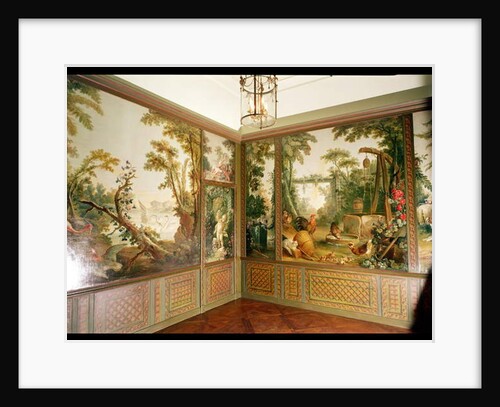 Painted wall panels in the Salon of Gille Demarteau by Francois