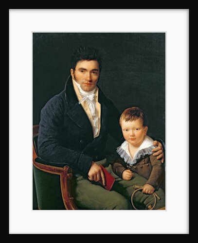 Portrait of a Member of the Barbet Family with his Son by Henri Francois Riesener