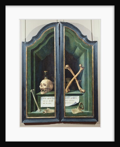 Vanitas, reverse of two panels from a triptych by Flemish School
