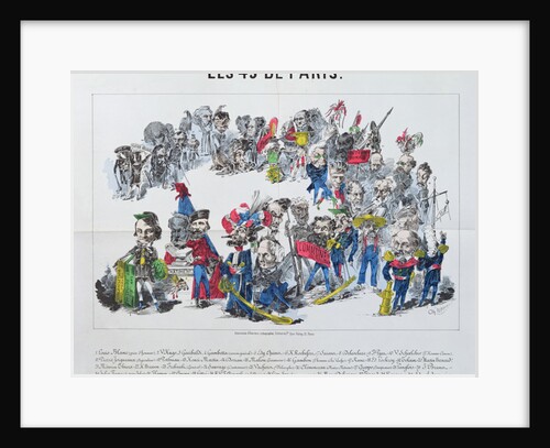 The Forty-Three Elected Representatives of France, caricature of the election of 8th February 1871 by French School