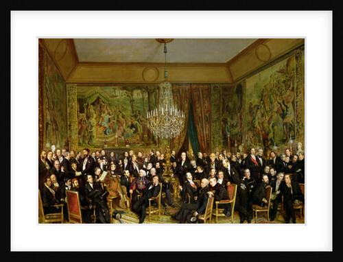 The Salon of Alfred Emilien, Comte de Nieuwerkerke at the Louvre, 1855 by Francois Auguste Biard