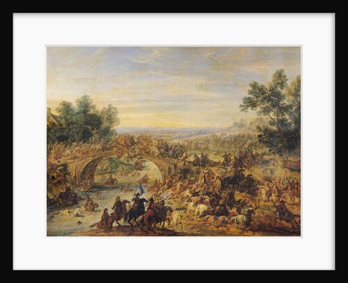 Cavalry Battle on a Bridge by Adam Frans van der Meulen