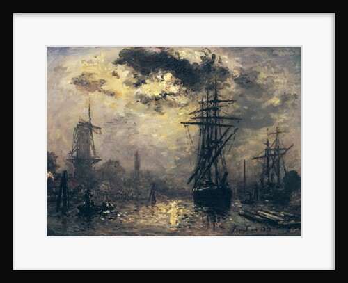 View of the Port, or The Windmills in Rotterdam, 1870 by Johan-Barthold Jongkind