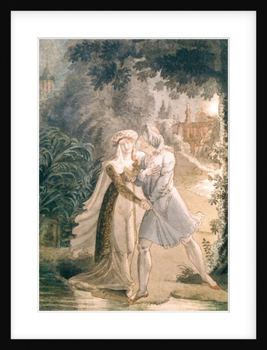 Blanca and Abon Hamet in the Gardens of the Alhambra by French School