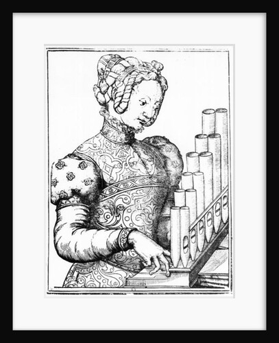 Young Woman Playing a Portative Organ by School French