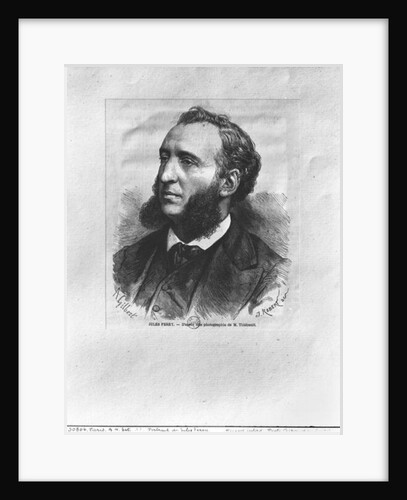 Portrait of Jules Ferry engraved by J. Robert from a photograph by M. Thiebault by Achille-Isidore (after) Gilbert