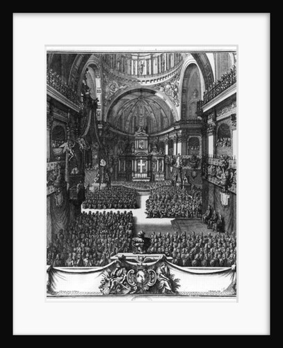 Funeral of Marie-Louise d'Orleans Queen of Spain, at the church St. Paul St. Louis, Paris by Jean II Berain