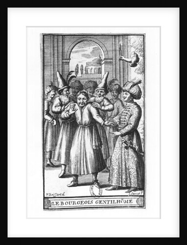 Illustration from 'Le Bourgeois Gentilhomme' by Moliere engraved by Jean Sauve by Pierre Brissart
