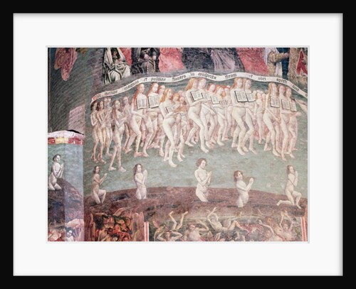 The Last Judgement: The resurrected carrying the book of their life around their necks by French School
