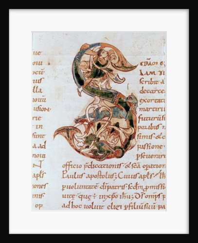 Historiated initial 'S' by French School