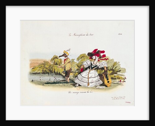 Marriage by the Book, caricature from 'Les Metamorphoses du Jour' series by Grandville