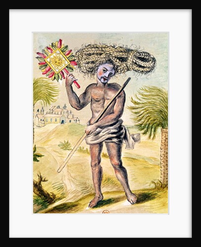 Penitent man in India with plaited hair by French School