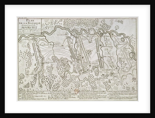 Plan of the Battle of Blenheim between the Imperial Army and the Franco-Bavarian Army, 13th August 1704 by French School