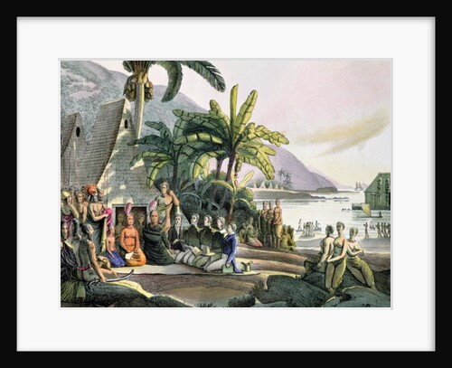 Meeting between the Expedition Party of Otto von Kotzebue and King Kamehameha I Ovayhi Island by Ludwig Choris