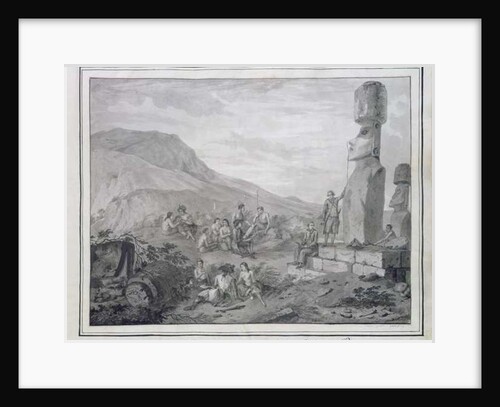 Islanders & Monuments of Easter Island, 1786 by Gaspard Duche de Vancy