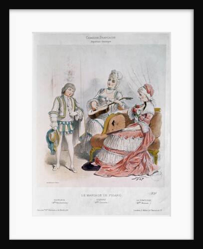 Mademoiselle Reichemberg as Cherubin, Mademoiselle Croizette as Suzanne and Mademoiselle Broisat as the Countess by Stop (1825-99)