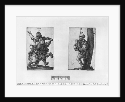 Dancing Peasants and a Bagpipe Player, 1514 by Albrecht Dürer or Duerer