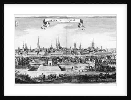 View of Lubeck by Matthaus the Elder Merian