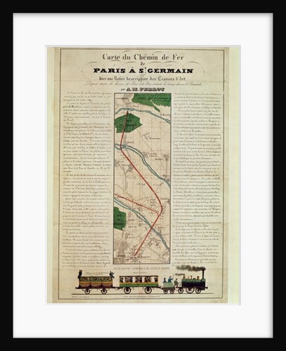 Map of the Paris to St. Germain Railway, by A.M. Perrot, 26th August 1837 by French School