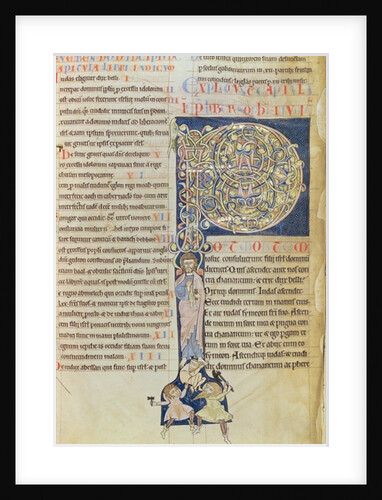 Ms 2 fol.3v t.1 Historiated initial 'P' by French School