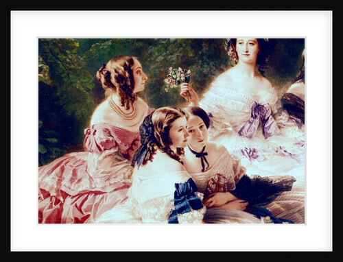 Empress Eugenie and her Ladies in Waiting, detail of the Princess of Essling, the Baroness of Pierres and the Viscountess of Lezay-Marnesia, 1855 by Franz Xaver Winterhalter