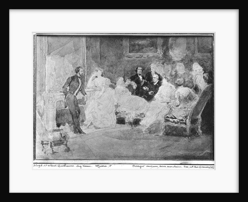Alfred de Musset Eugene Delacroix and Pierre Antoine Berryer at a society evening, c.1840 by Eugene-Louis Lami