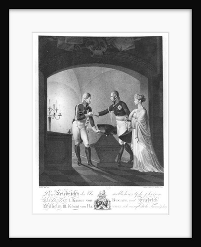 Near the ashes of Friederick II the Great of Prussia, Tsar Alexander I and King Friedrich Wilhelm III of Prussia swearing immortal friendship by Ulrich Ludwig Wolf