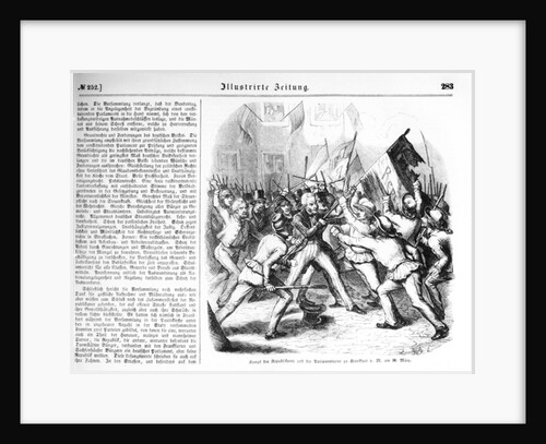Fight between the Republicans and the members of Parliament at Frankfurt-am-Main on 30th March 1848 by German School