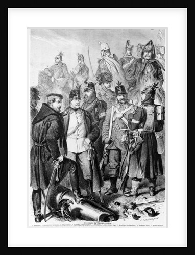 War of Duchies, Austrian and Prussian soldiers and officers fighting for Schleswig-Holstein, 1864. by German School