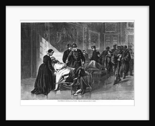 King Wilhelm I visiting the hospital at Chateau de Versailles by German School