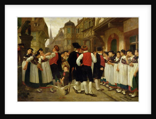 The Servants' Fair at Bouxwiller by Charles Francois Marchal